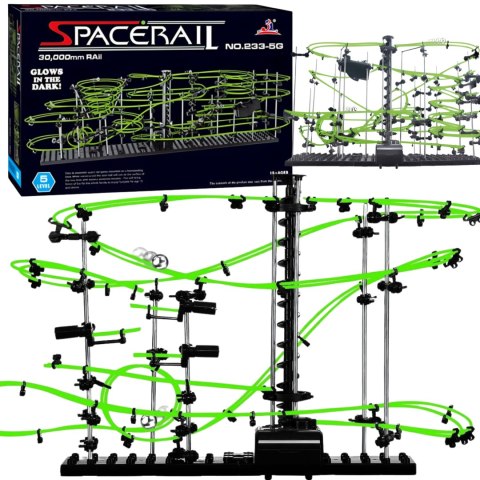 zestaw kosmiczny tor kulkowy kulodrom winda puzzle klocki 3d montessori XXl