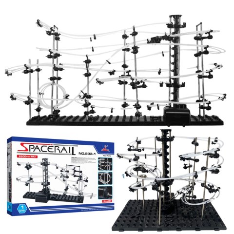 zestaw kosmiczny tor kulkowy kulodrom winda puzzle klocki 3d montessori XXl