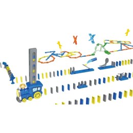 pociąg lokomotywa kolejka układająca domino zabawka klocki gra dla dzieci