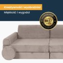 Sofa Dziecięca Premium Różowa Rozkładana Przyjemna W Dot Pufy pufa