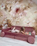Sofa Dziecięca Premium Różowa Rozkładana Przyjemna W Dot Pufy pufa