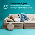 Sofa Premium Sztruksowa Dziecięca Brązowa Modułowa Budowa Wygodna