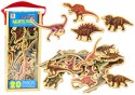 Zestaw Magnesy Drewniane Dinozaury 20 Sztuk Kolorowe