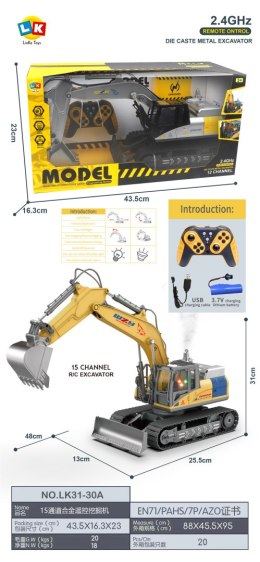 Koparka Auto samochód zdalnie sterowany  z Funkcją Świateł i Muzyki