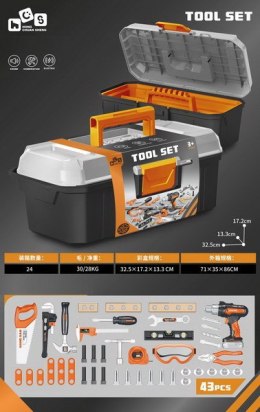 Zestaw Narzędzi  Wiertarka klucze śruby+ Skrzynka Na Narzędzia