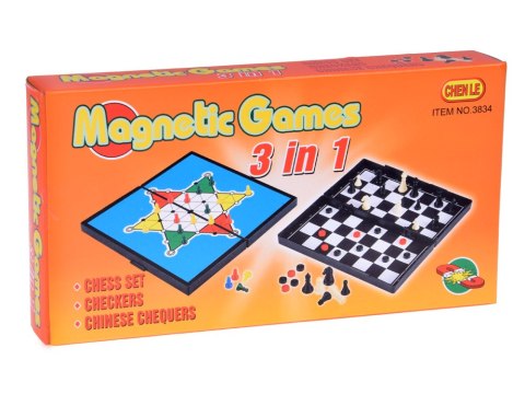 Zestaw gier 3w1 szachy warcaby chińczyk MAGNETYCZNE strategiczna