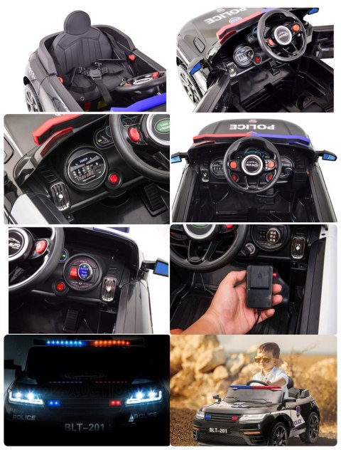 AUTO NA AKUMULATOR NAJNOWSZA POLICJA 4X4, KOGUTY , DŹWIĘKI, PILOT/BLT-201