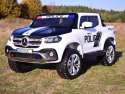 MERCEDES X LICENCJA POLICJA, 4X4 ,2x12V, MIĘKKIE KOŁA EVA, MIĘKKIE SIEDZENIE, 5 PUNKTOWE PASY /XMX606