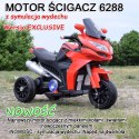 DUŻY MOTOR ŚCIGACZ Z SYMULACJĄ WYDECHU, MIĘKKIE KOŁA STRONG 2 EXCLUSIVE/6288A