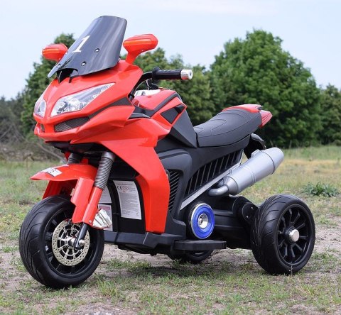 DUŻY MOTOR ŚCIGACZ Z SYMULACJĄ WYDECHU, MIĘKKIE KOŁA STRONG 2 EXCLUSIVE/6288A