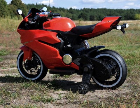 WIELKI MOTOR ŚCIGACZ PERFECT WOLNY START, ŚWIECĄCE, MIĘKKIE KOŁA, GAZ W MANETCE/1628G