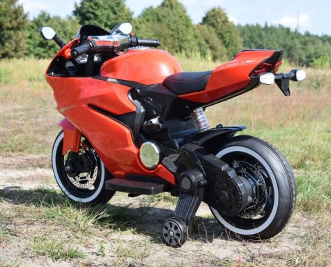 WIELKI MOTOR ŚCIGACZ PERFECT WOLNY START, ŚWIECĄCE, MIĘKKIE KOŁA, GAZ W MANETCE/1628G