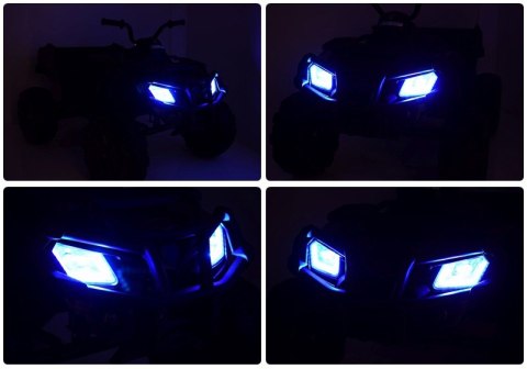 MEGA WIELKI QUAD 24 V, 2X100W, AMORTYZATORY, MIĘKKIE KOŁA, RADIO/0909-24V