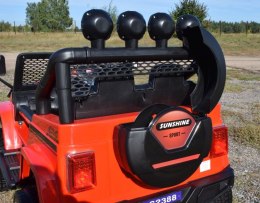 MEGA JEEP SUNSHINE, NAPĘD 4X4, 2X12V, WOLNY START/ MIĘKKIE KOŁA, BLUETOOTH, RADIO EXCLUSIVE/2388