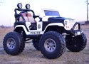 JEEP BUGGY POLICJA MEGA KOŁA Z AMORTYZATORAMI PILOT 4X4, PANEL, PRZESUWANE SIEDZENIE, /SX-1719