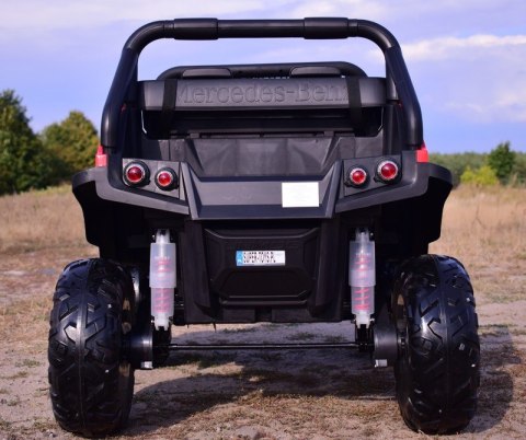 MERCEDES BENZ UNIMOG 4X4,12V14AH, AMORTYZATORY, MIĘKKIE KOŁA, MP4, SUPER OPCJA/UNIMOG