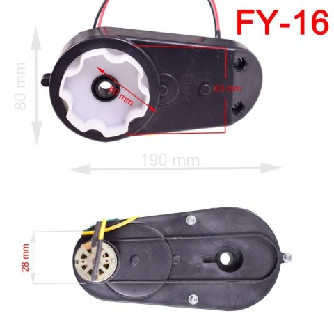 Zespół napędowy do pojazdów 12 V 6000 RPM/FY-16-6000RPM