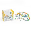 Drewniane Domino Tor Logiczny Przeszkód Układanka Montessori 100 el.
