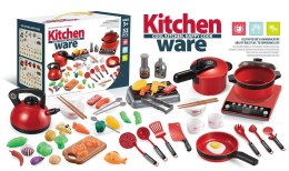 Zestaw Garnków z Kuchenką Czerwone + Akcesoria   kuchnia kuchenny