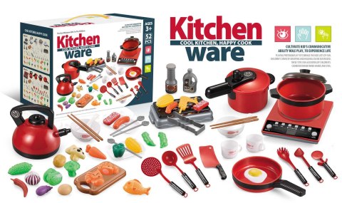 Zestaw Garnków z Kuchenką Czerwone + Akcesoria   kuchnia kuchenny