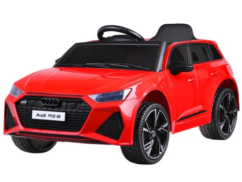 +Pilot +12V +SKÓRA +Koła EVA Auto na akumulator AUDI RS 6 dla dzieci