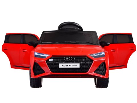 +Pilot +12V +SKÓRA +Koła EVA Auto na akumulator AUDI RS 6 dla dzieci