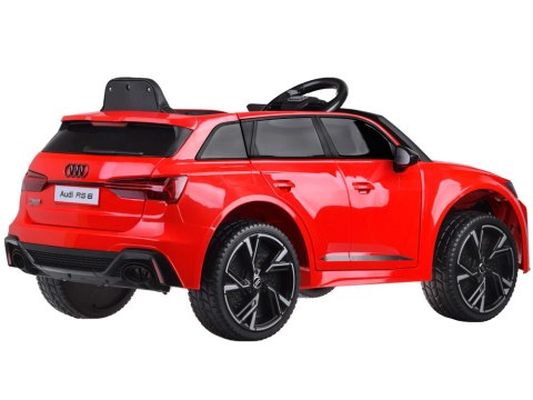 +Pilot +12V +SKÓRA +Koła EVA Auto na akumulator AUDI RS 6 dla dzieci