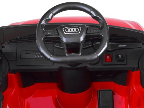 +Pilot +12V +SKÓRA +Koła EVA Auto na akumulator AUDI RS 6 dla dzieci