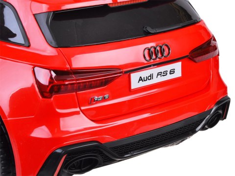 +Pilot +12V +SKÓRA +Koła EVA Auto na akumulator AUDI RS 6 dla dzieci