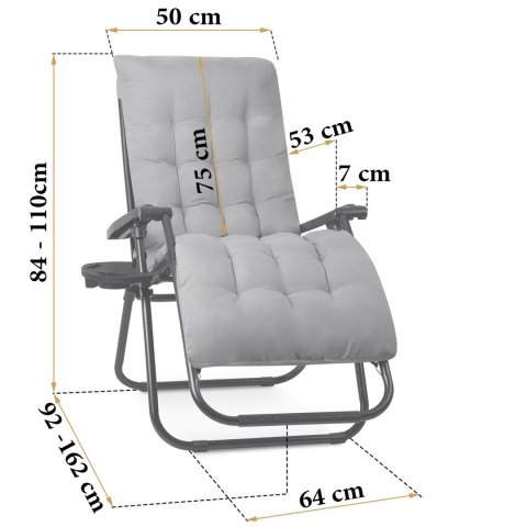 Leżak ogrodowy składany z poduszką Sofotel ChillWell zestaw 2 szt