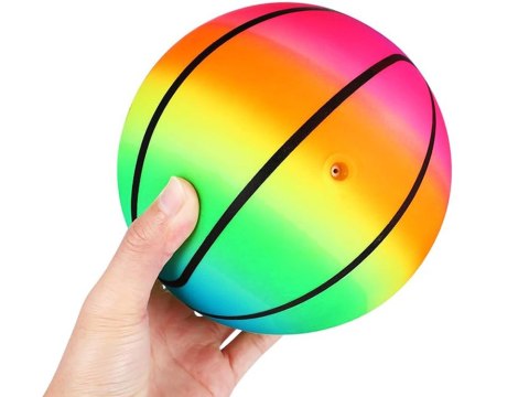Gumowa kolorowa tęczowa lekka piłka do gry zabawy 9" 23cm dla dzieci