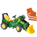 ROLLY TOYS John Deere Traktor na Pedały z Łyżką + Kamizelka Odblaskowa