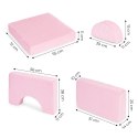 Fotel modułowy dla dzieci DIY 8 miękkich poduch składany - rożowy ECOTOYS