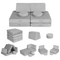 Sofa modułowa duża składana dla dzieci DIY 8 miękkich poduch - szara 
