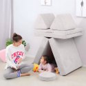 Sofa modułowa duża składana dla dzieci DIY 8 miękkich poduch - szara 