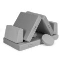 Sofa modułowa duża składana dla dzieci DIY 8 miękkich poduch - szara 