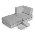 Sofa modułowa duża składana dla dzieci DIY 8 miękkich poduch - szara 