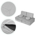 Sofa modułowa duża składana dla dzieci DIY 8 miękkich poduch - szara 