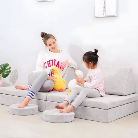 Sofa składana modułowa dla dzieci duża 2 osobowa DIY 8 miękkich poduch