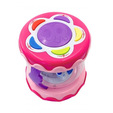 WOOPIE Bębenek Pozytywka Projektor 3w1 Zabawka Muzyczna dla Niemowląt + Walec Roller do Nauki Raczkowania
