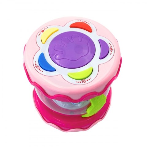 WOOPIE Bębenek Pozytywka Projektor 3w1 Zabawka Muzyczna dla Niemowląt + Walec Roller do Nauki Raczkowania