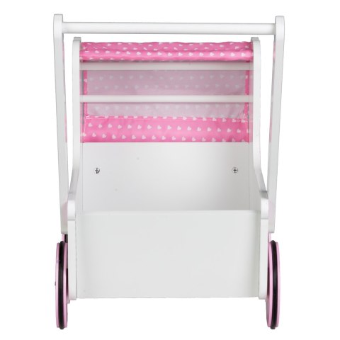 pchacz Drewniany wózek dla lalek z daszkiem ECOTOYS