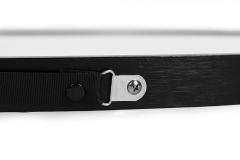 Lustro ścienne 60 cm wiszące na pasku nowoczesne czarna rama