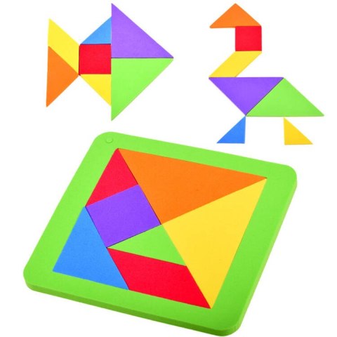 Puzzle piankowe układanka logiczna tangram wielokolorowa układanka