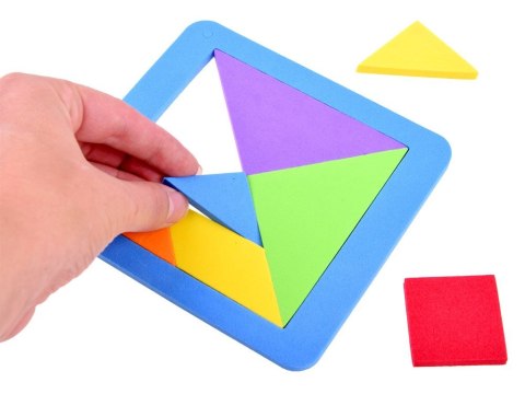 Puzzle piankowe układanka logiczna tangram wielokolorowa układanka