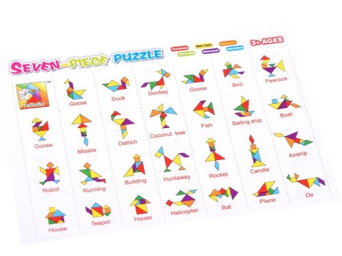 Puzzle piankowe układanka logiczna tangram wielokolorowa układanka