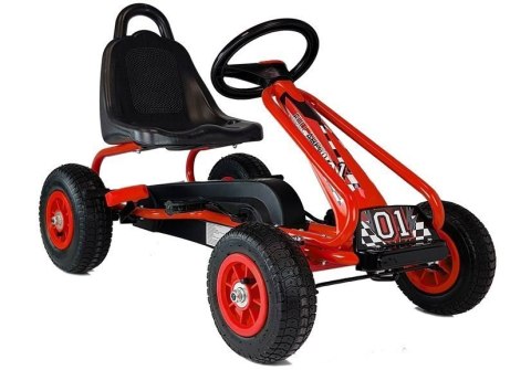 Pompowane koła Max 30KG Gokart na Pedały G201 Czerwony