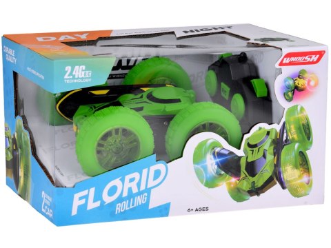 Szalone Autko 360 stopni dwustronne STUNT CAR obrót świecące koła