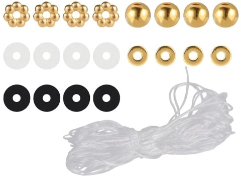 Zestaw Koraliki złote czarne białe Bransoletka Przyjaźni Zrób sam