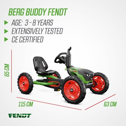 BERG Gokart Na Pedały Buddy FENDT NOWY MODEL Zielony BERG Gokart Na Pedały Buddy FENDT NOWY MODEL Zielony